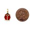 14K Yellow Gold Enameled Ladybug Charm Insect Pendant Jewerly 19mm x 11mm